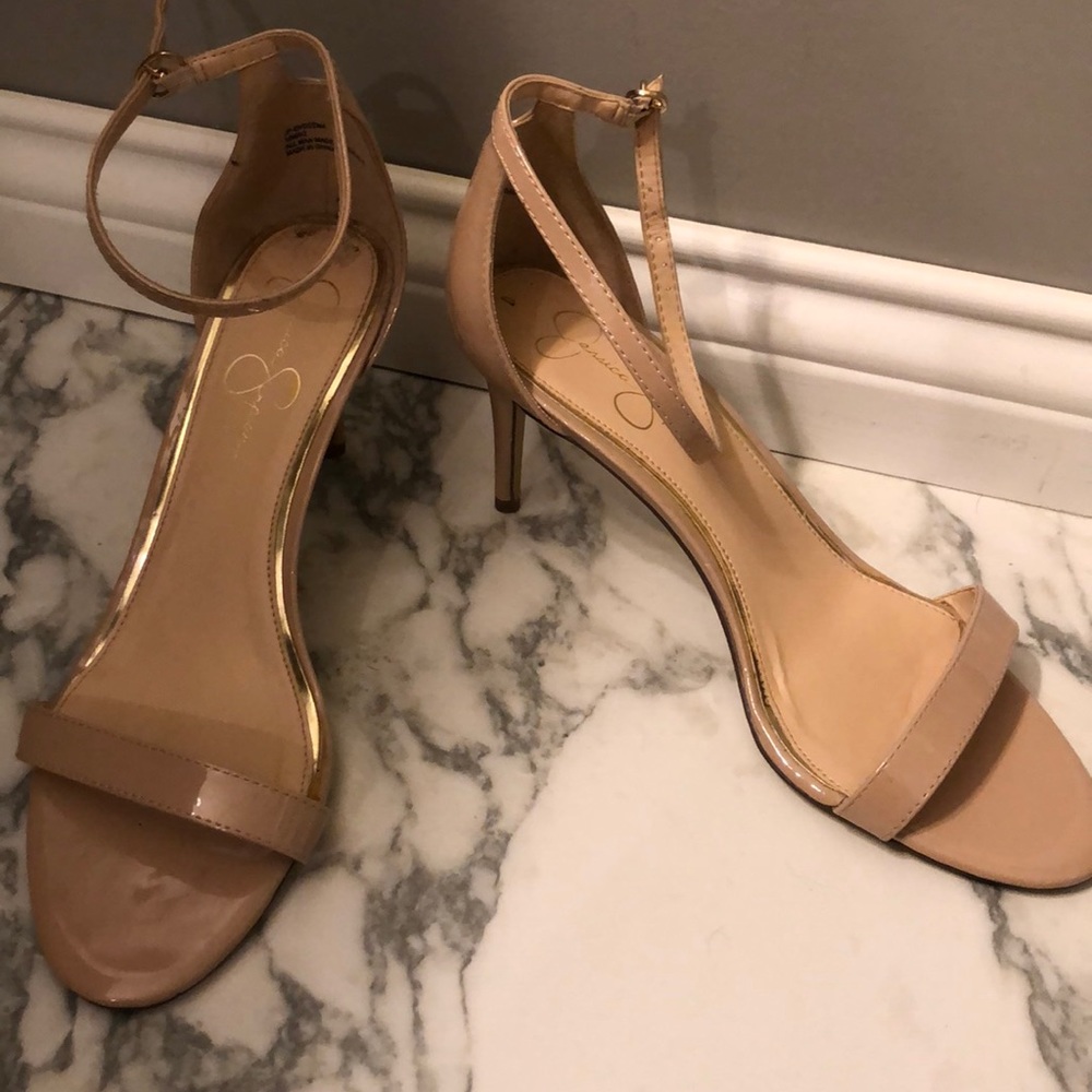 Jessica Simpson strappy (small) heels nude size 10